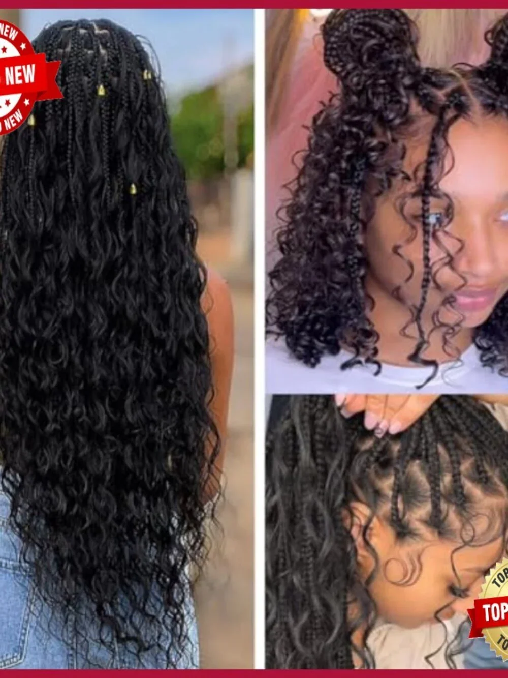 Deep Wave Human Hair Extensions 20 Inch 100g Bundle for Braiding